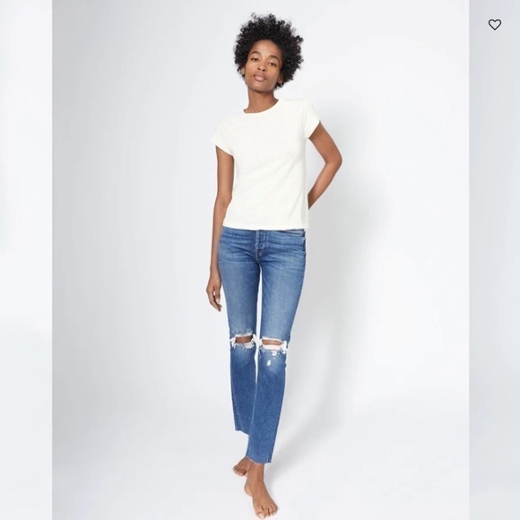 Re/done originals High Rise ankle crop Distressed Skinny Jeans size 26 NWT - Picture 2 of 9